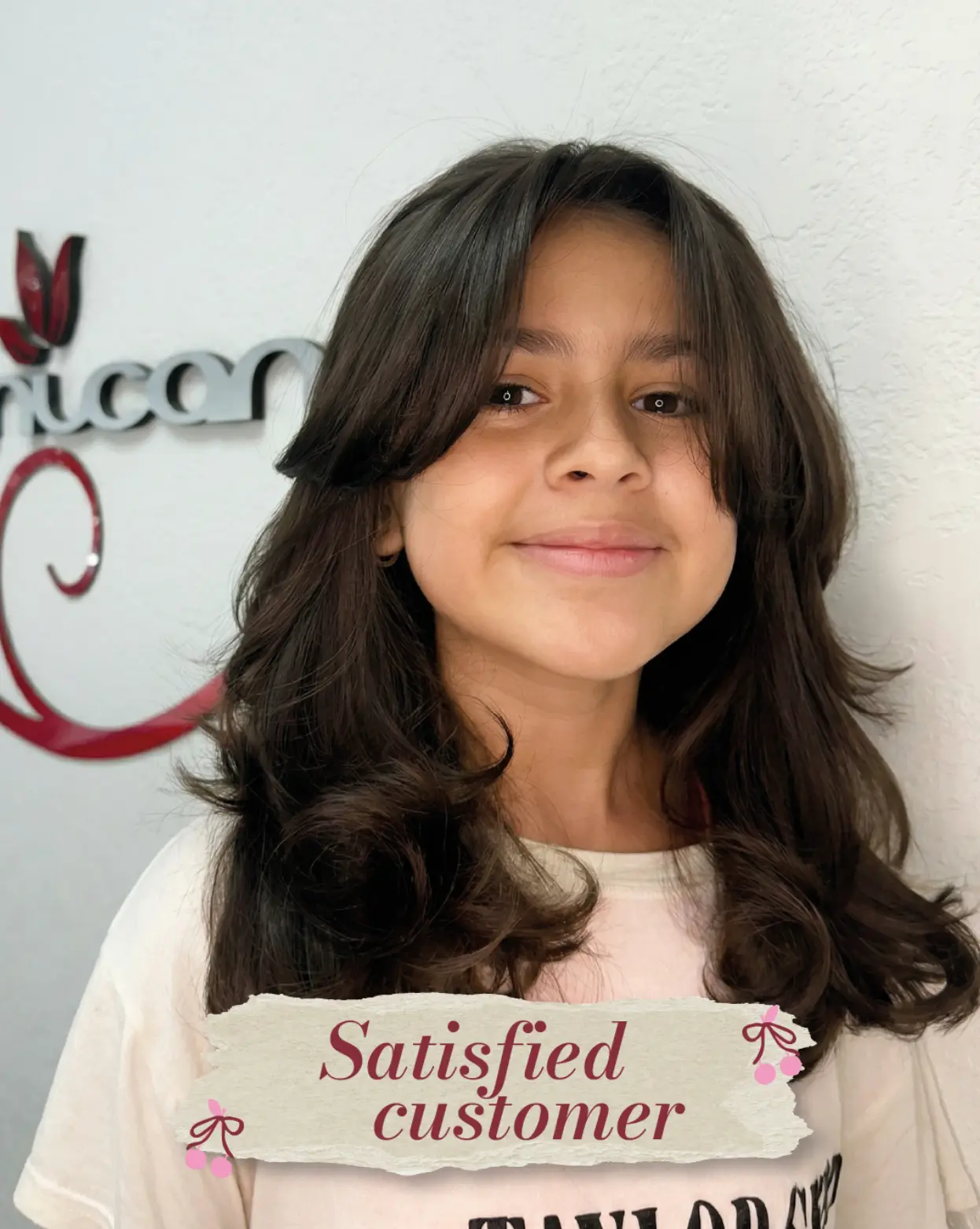 Young client with bouncy blown-out layers in the salon